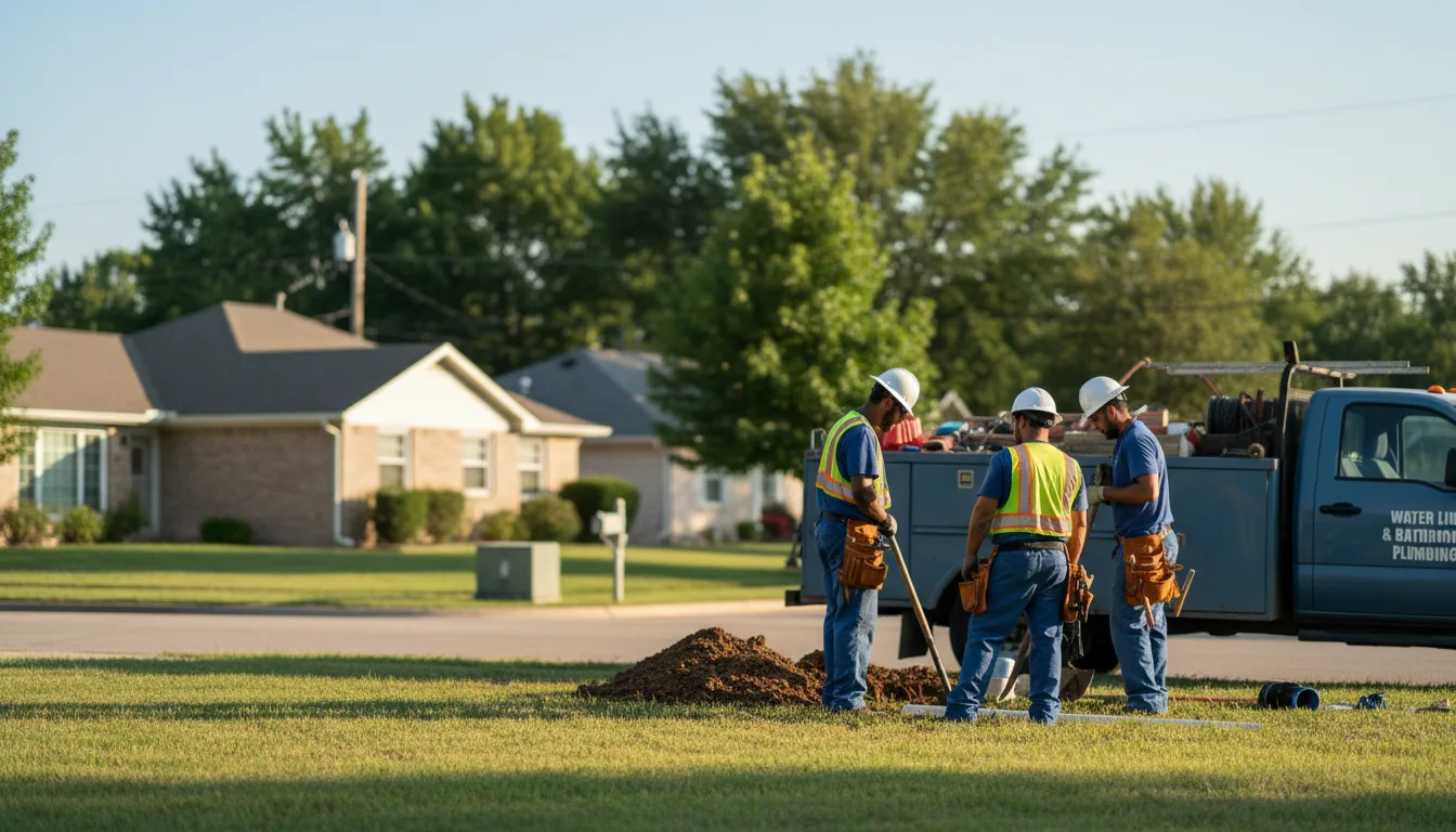 Residential water line and bathroom plumbing service in Patriot, OH